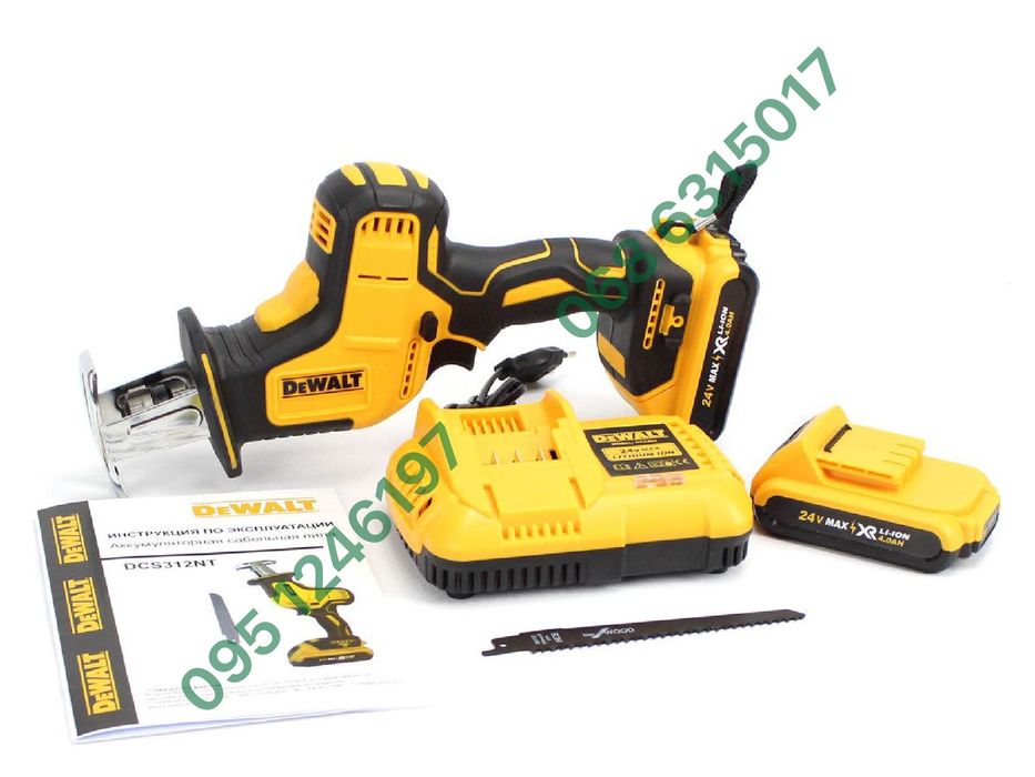 Аккумуляторная шабельная пила DeWalt DCS312NT 24V 4Ah 3300 об/мин
