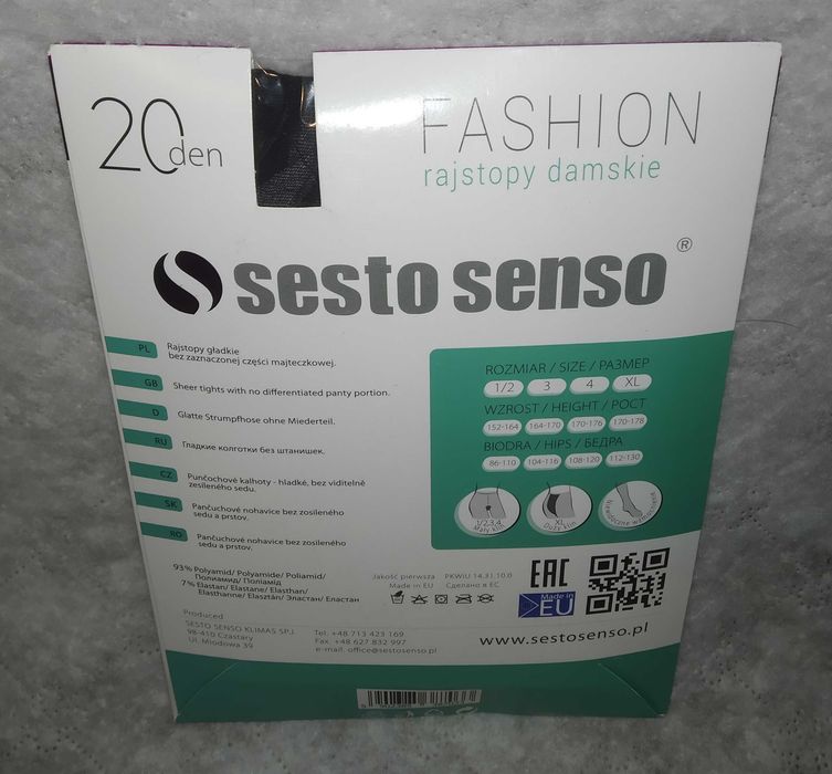 Rajstopy 20 DEN, S Sesto Senso