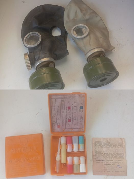 Противогаз маска СССР аптечка АИ-2