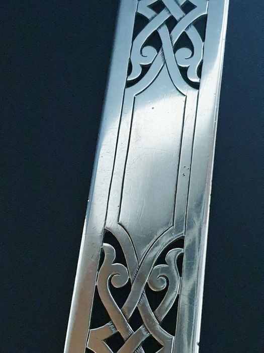 Magnífico raro antigo abre cartas em prata Leitão & Irmao Sec. XIX/XX