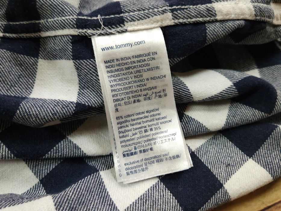 TOMMY JEANS Koszula Męska w Kratę Regular Fit Logowana r. L/XL