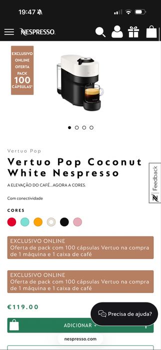 Vertuo Pop Coconut White Nespresso