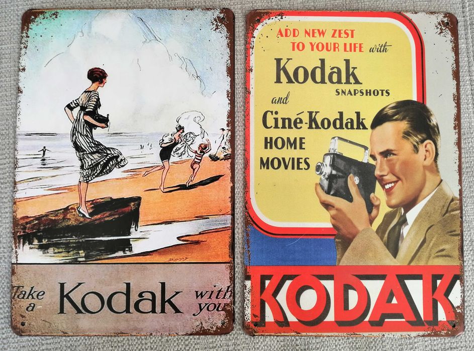 Placas decorativas retro da KODAK , novas, 30 x 20 cm