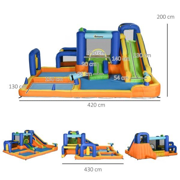 Aluguer Parque Insuflável Infantil c/ Escorrega + Água – 4,3 × 4,2 m