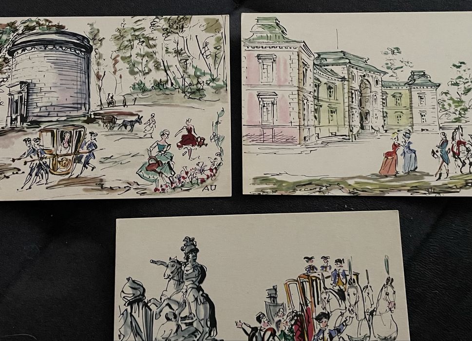 Komplet Warszawa Łazienki Antoni Uniechowski Ruch 1962 PRL (9 szt)
