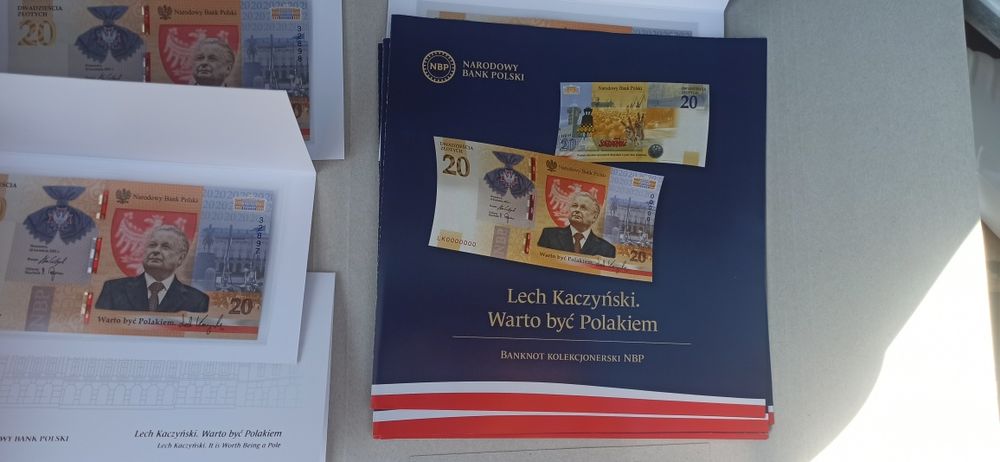 20 zł 2021 r. - Lech Kaczyński. Warto być Polakiem banknot kolekcjoner