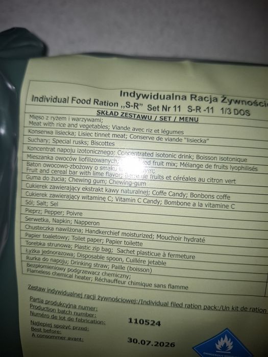 Eska wojskowa racja żywnościowa 1/3 dos