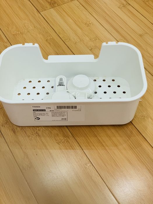 Кошик із присосками білий для ванни або кухні