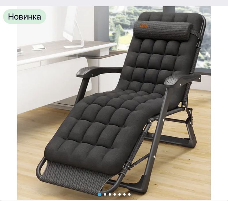 Розкладне крісло ліжко шезлонг садовий із подушкою FCB-S06PP