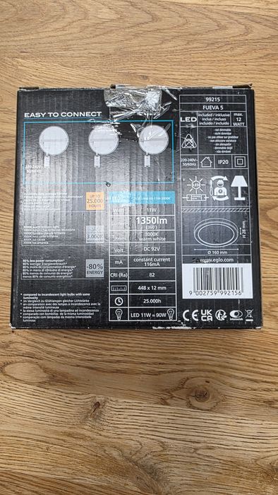 Plafon Panel LED Eglo Fueva 5 Okrągły 1350lm NOWY Sufitowy
