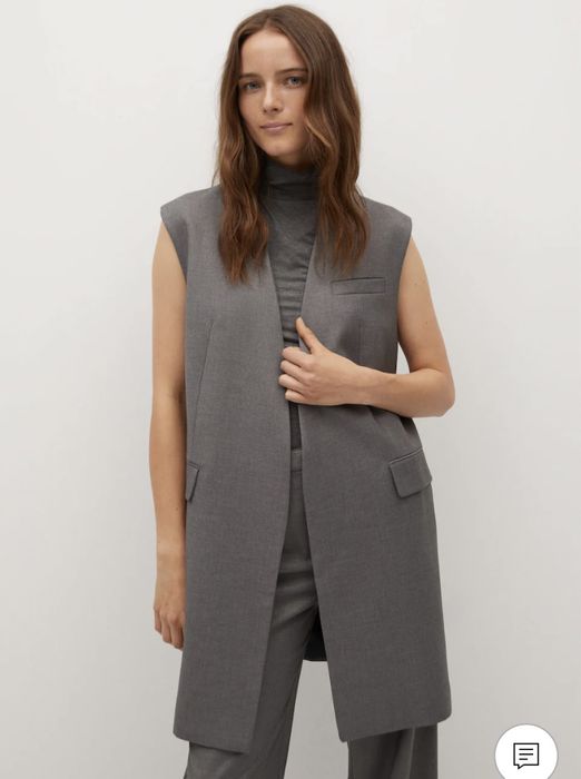 Довгий жилет з кишенями, новий, Mango