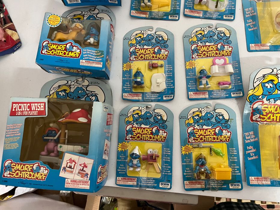 Lote de brinquedos dos Smurfs anos 90