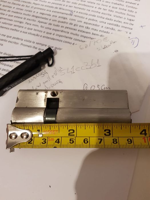 Cilindro fechadura de alta segurança com 3 chaves