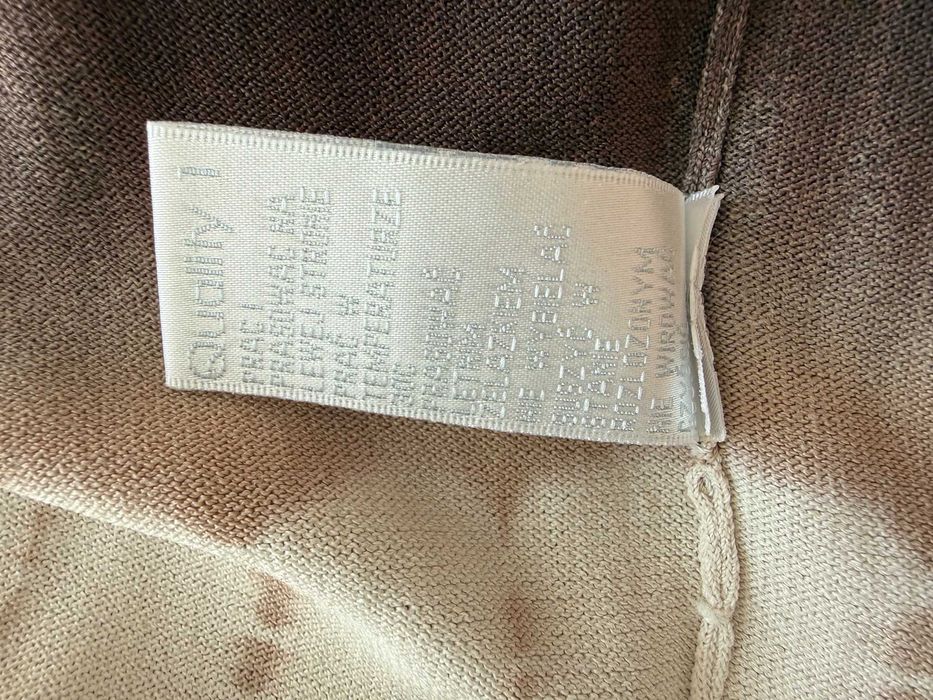 sweterek Solar S 36 jak nowy kolory ziemi tie dye cieniowany efekt krem beż brąz