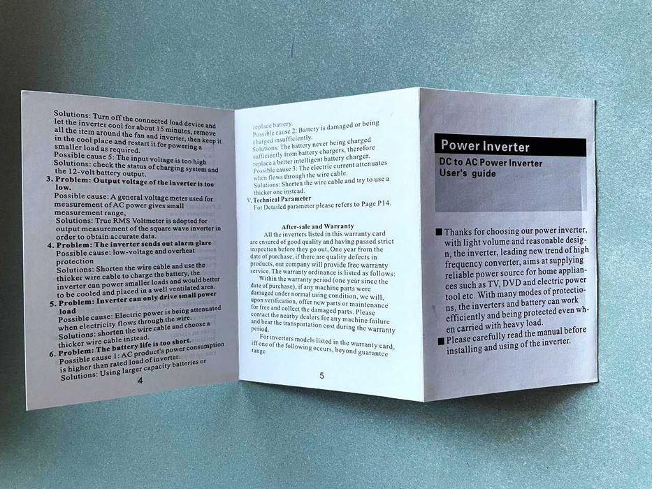 Інвертор Foval 2600W 12В–220В Чистий Синус для чутливої техніки. Новий