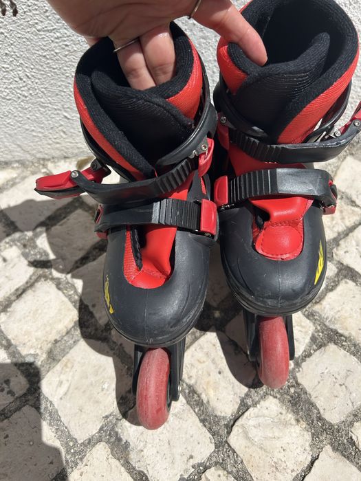 Patins em linha extensiveis tamanho  35/38 com protecões