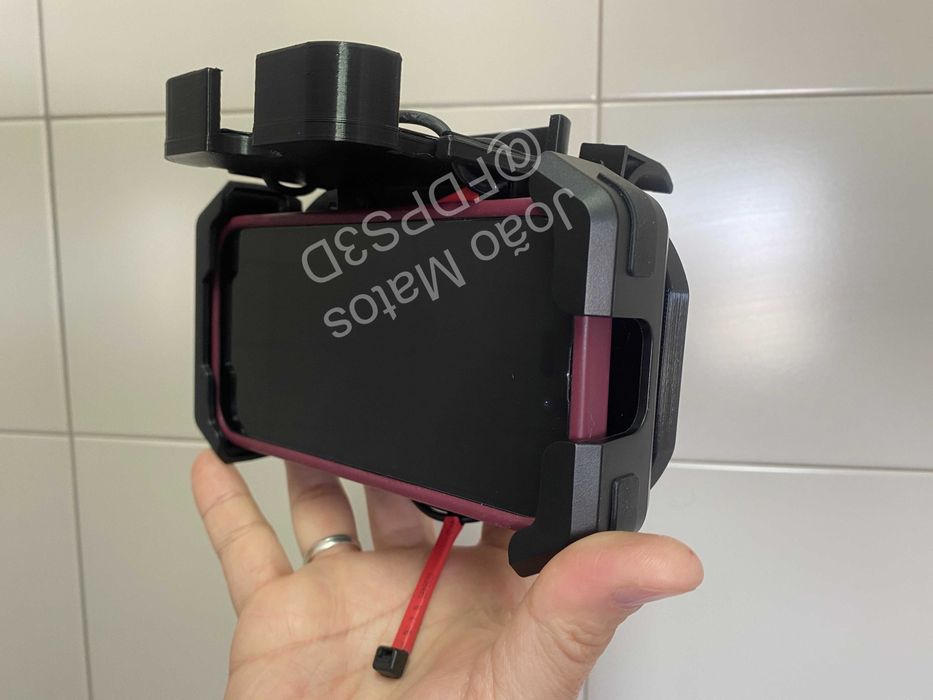 Suporte telemóvel e Racebox mini para volante de kart c/kit Sodi/Birel