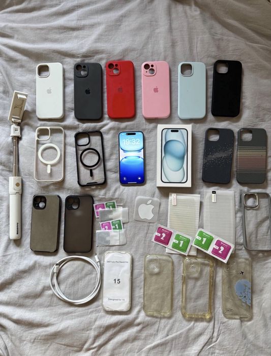 iPhone 15 128GB – Como Novo + Extras (17 capas incluídas)
