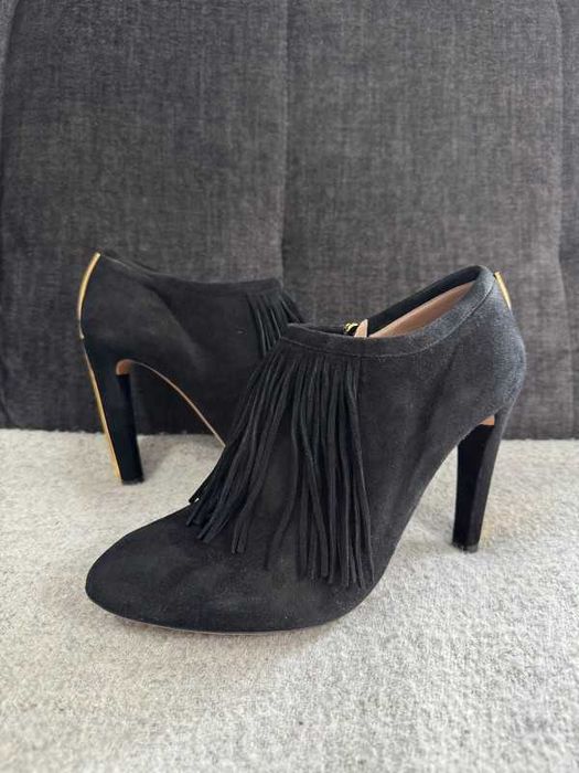 Chloé Heels Fringe Ankle Boots 39 buty na obcasie botki z frędzlami
