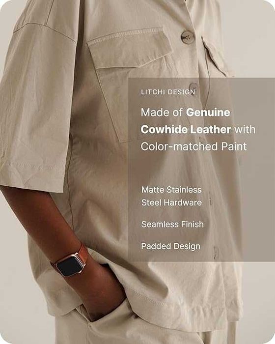 Fullmosa pasek skórzany Apple Watch SE 9/8/7/6/5/4/3 38/40/41 mm etui