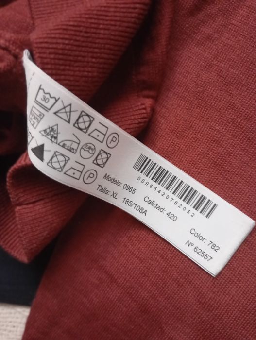 MASSIMO DUTTI 100% Merino Blend L-XL ceglasty sweter polo z kołnierzem