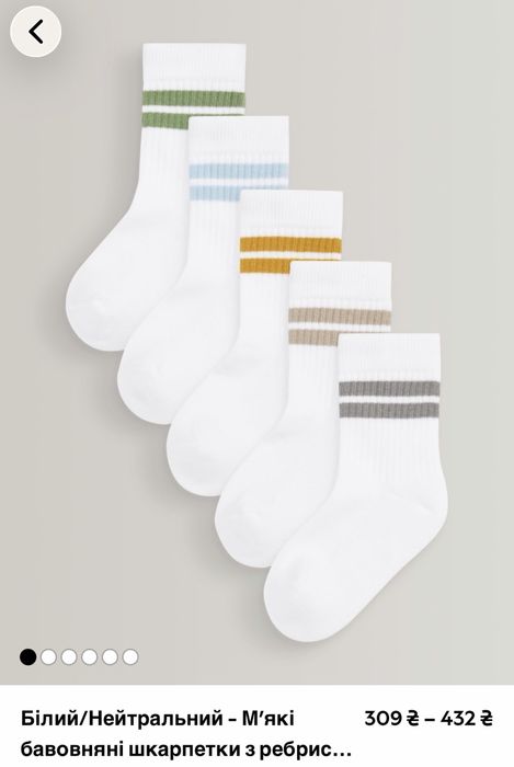 Дитячі шкарпетки NEXT (розмір на 3-12 місяців)