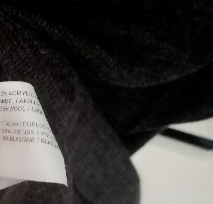 Mango Suit grafitowy sweter wełna wiskoza 36 S