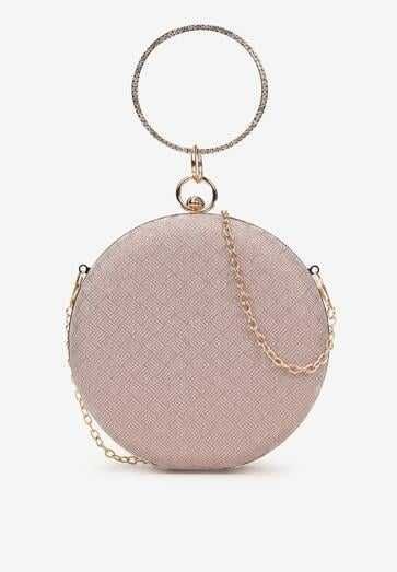 Torebka wieczorowa, nowa, okrągła, mała, kolor szampański