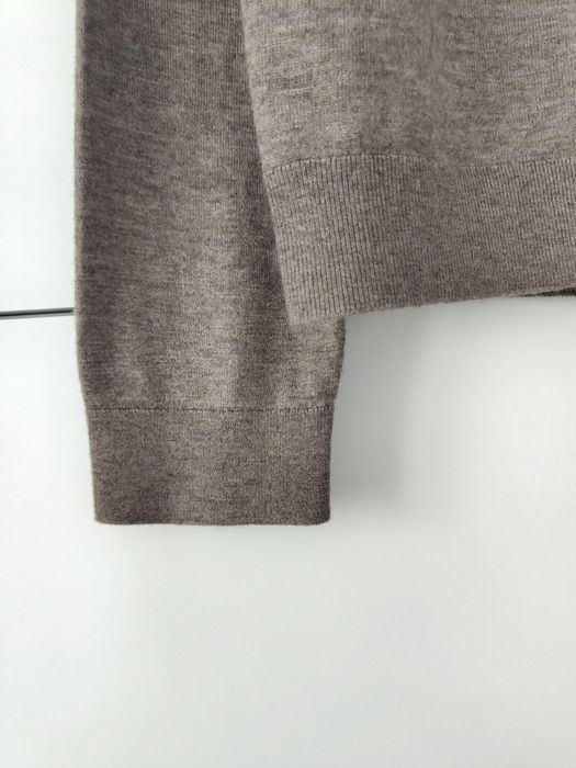 Komplet Massimo dutti 40 L brązowy taupe set kardigan i top dzianinowy wełniany wiskozowy