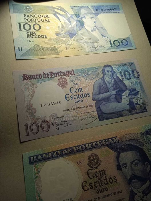 Colecção de 3 Notas 100 escudos - Portes Grátis