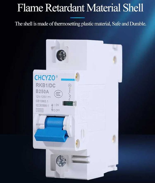 Автоматичний вимикач CHCYZO постійного струму 100А/125А/150А/200A/250A