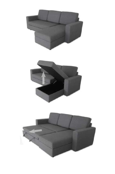Sofá-cama com Chaiselongue