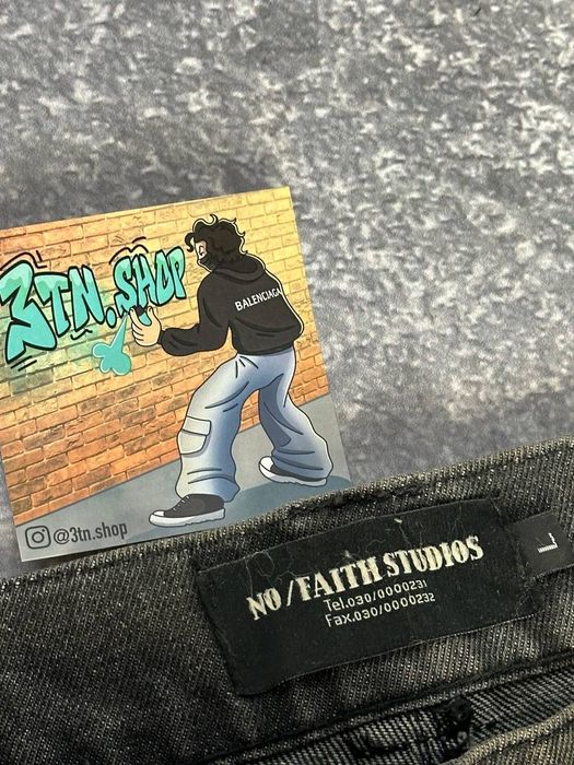 NFS NO FAITH STUDIOS baggy opium archive faded distressed джинси чорні