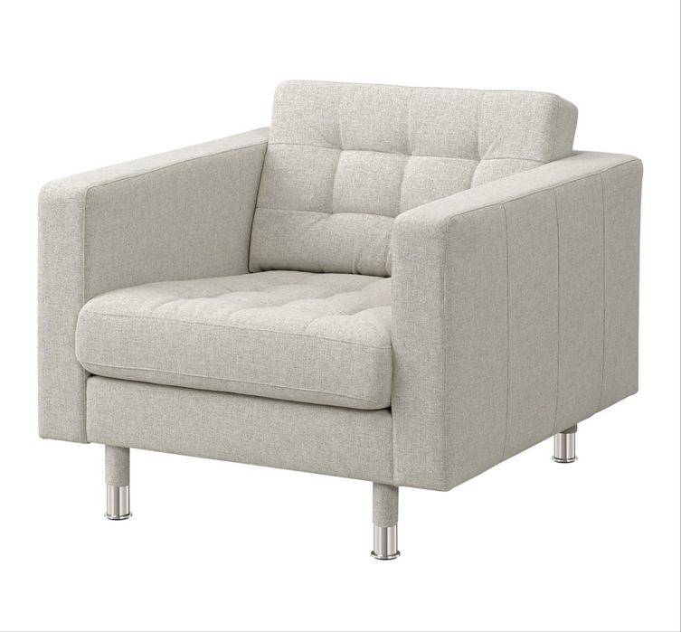 Fotel, Gunnared beżowy/szary/metal