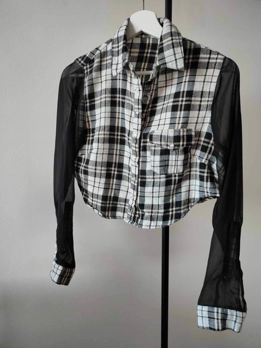 Koszula w krate crop top