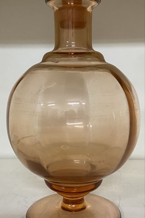 Rozalinowa karafka art deco huta Hortensja