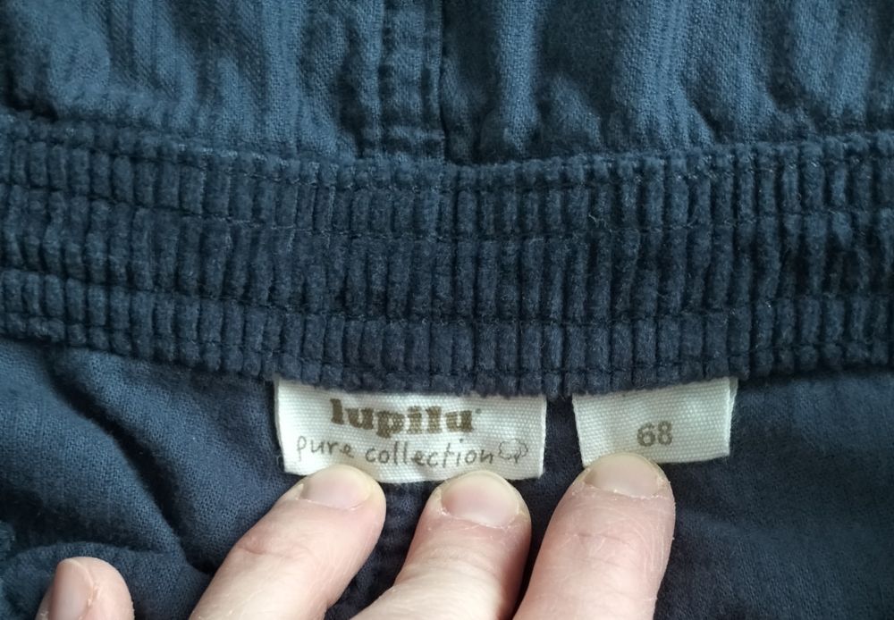 Ogrodniczki chłopięce, niemowlęce, jeans, granat, lupilu, r. 74