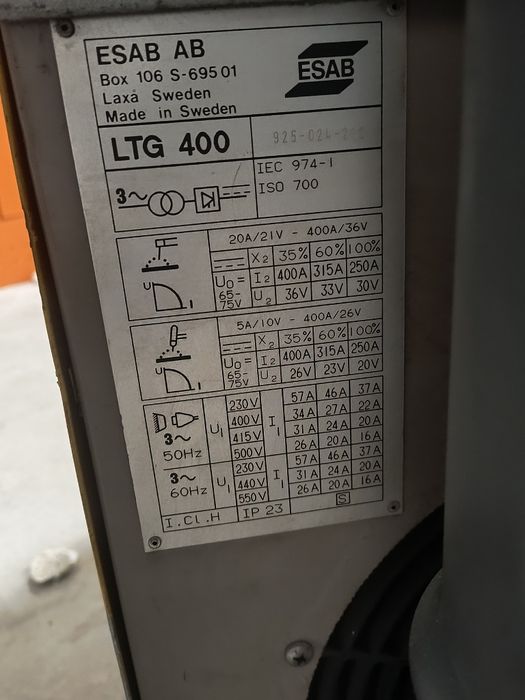 Spawarka esab ltg 400