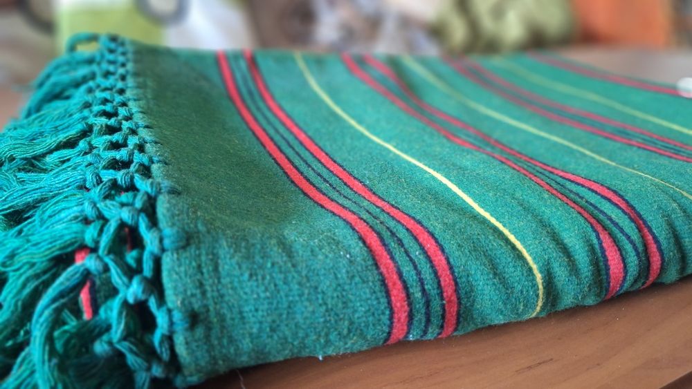 Kilim wełniany zielony