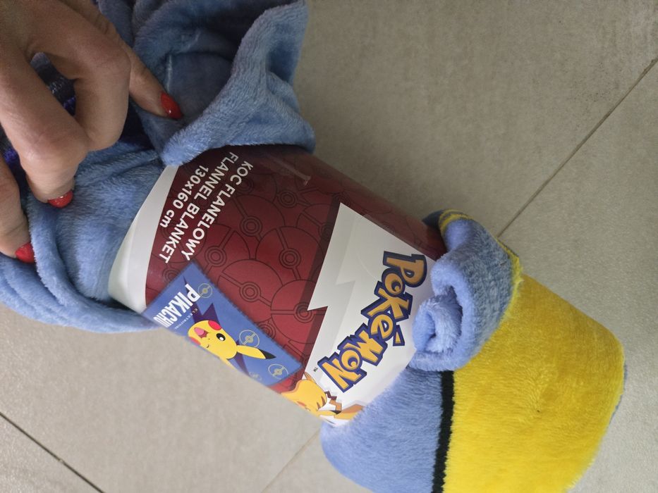 Kocyk pokemon flanelowy niebieski 130/160