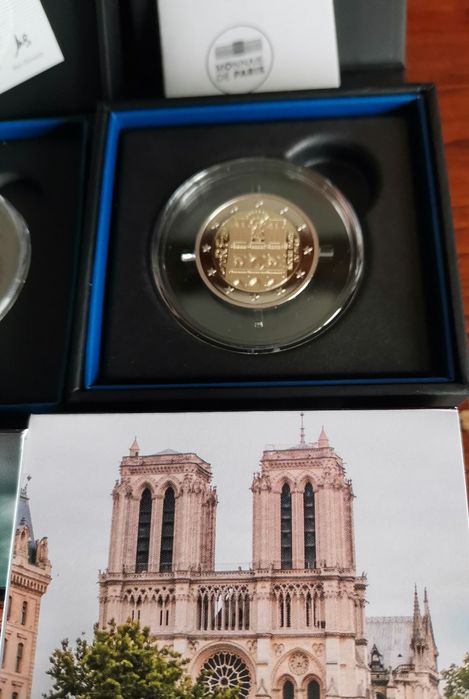 Conjunto de 3 Moedas 2€ proof França monumentos icónicos