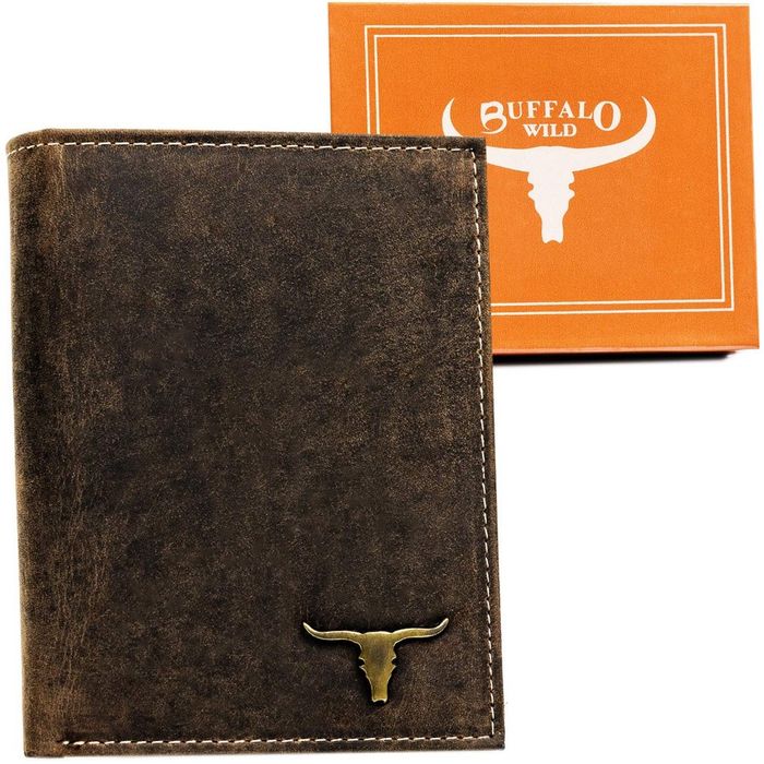 duży portfel męski z bydlęcej skóry naturalnej - buffalo wild