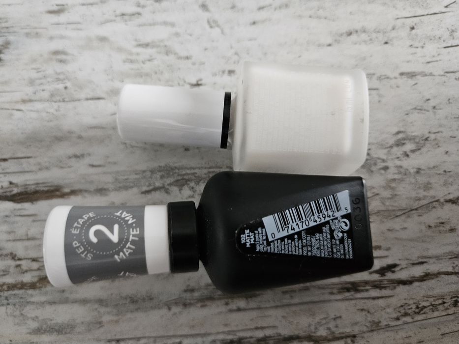 INGLOT Nail Whitener+Sally Hansen Matte Top/baza+żelowy top