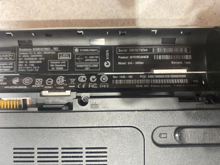 Ноутбук HP pavilion dv6 3065 er
