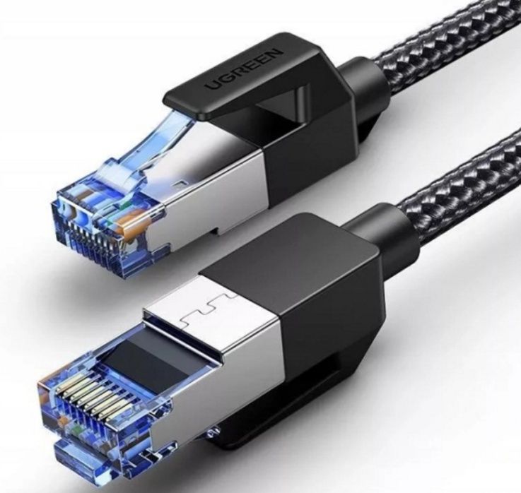 Інтернет-кабель Ugreen Ethernet RJ45 Cat 8 мережевий шнур 10 м Black