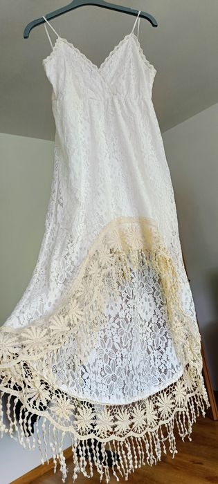 Letnia AZARA sukienka boho, ażurowa sukienka, długa sukienka z koron