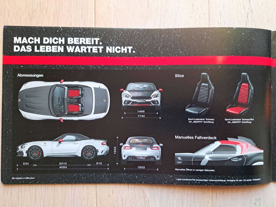 Abarth 124 Spider (FIAT 124 Spider) 2018 prospekt 26 str., stan BDB-