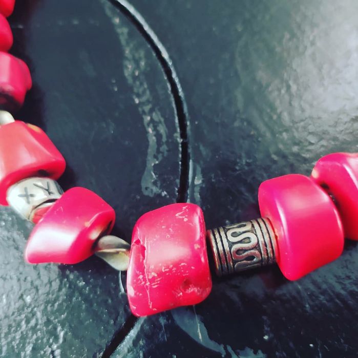 Naszyjnik Vintage srebro plus koral