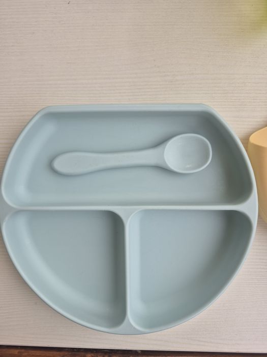 Тарілка силіконова для прикорму нагрудник ложка поїлка ikea baby team