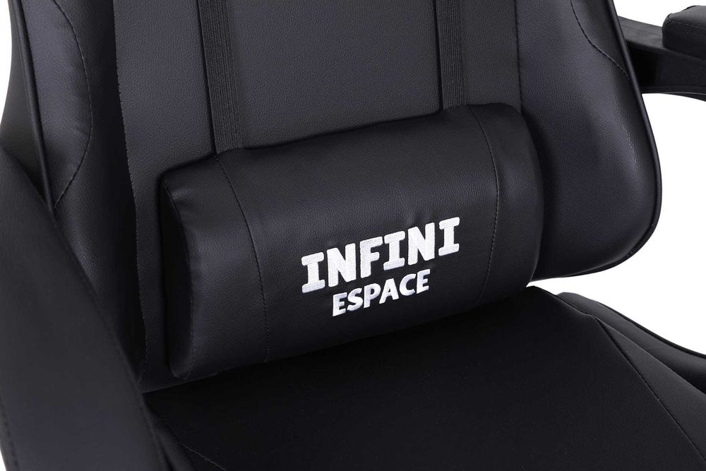 Fotel Gamingowy z podnóżkiem INFINI ESPACE Black